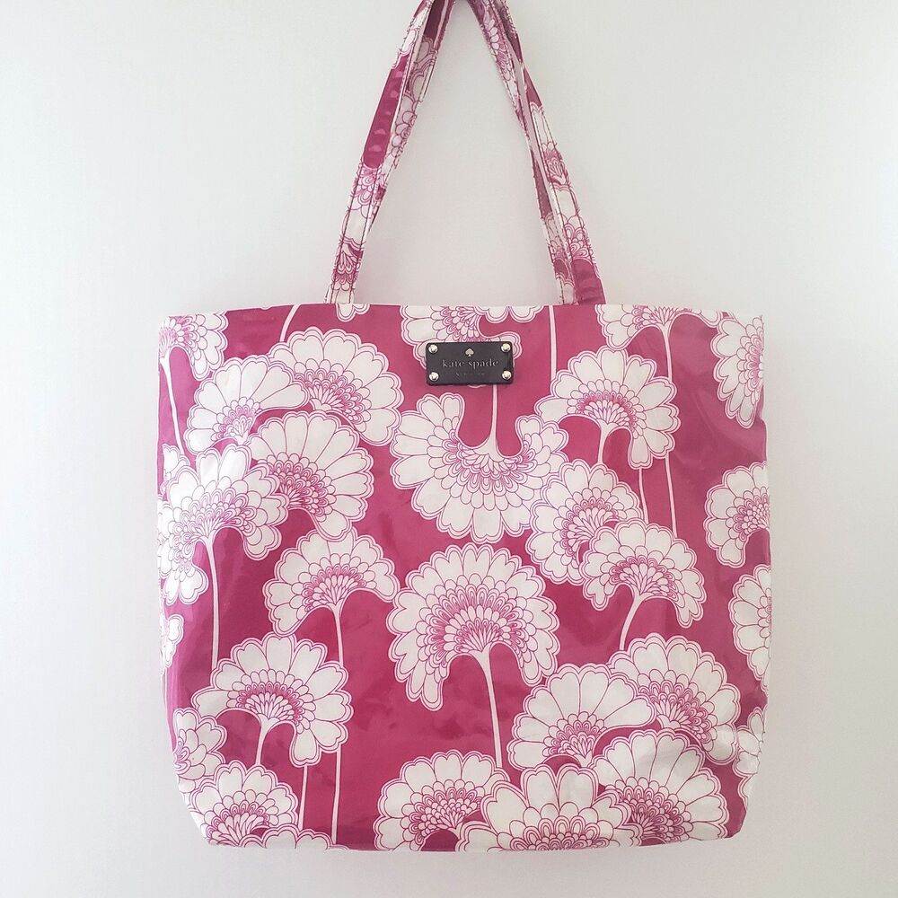 Kate Spade Daycation Tote Bag Japanese Floral Pink White Water Resistant Travel - Picture 2 of 16